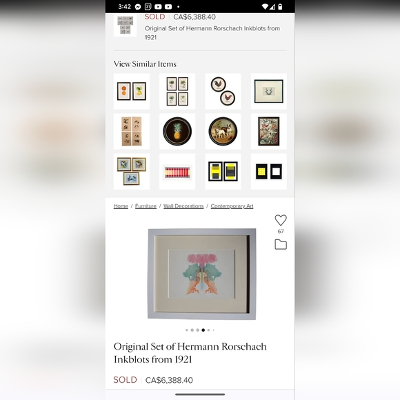 very rare antique pastel Hermann Rorschach Inkblot art🧡 - Picture 4 of 6